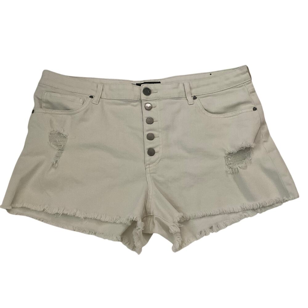 Kut From The Kloth Jane High‎ Rise Button Fly Cream Jean Shorts - Size 18